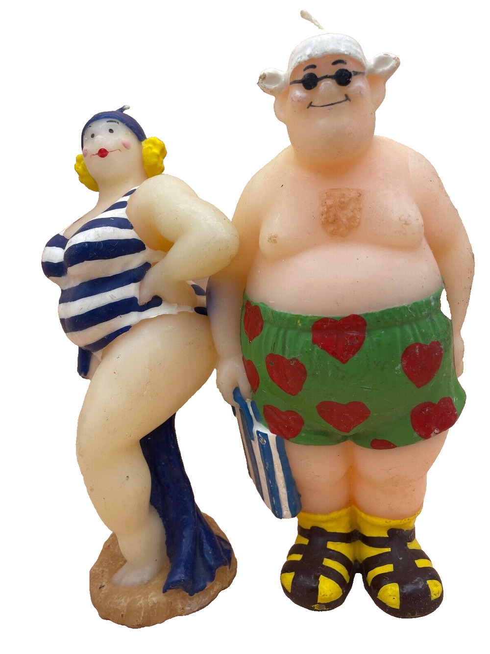 Vintage Boston Warehouse Candle Curvy Beach Party SunBathers- Set of 4,Pre-owned